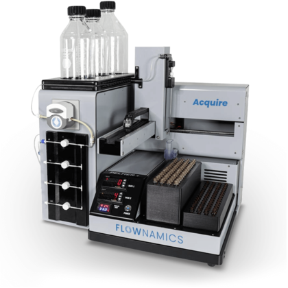 Flownamics Acquire Automatic sampling system with integrated fraction collector for bioprocesses 